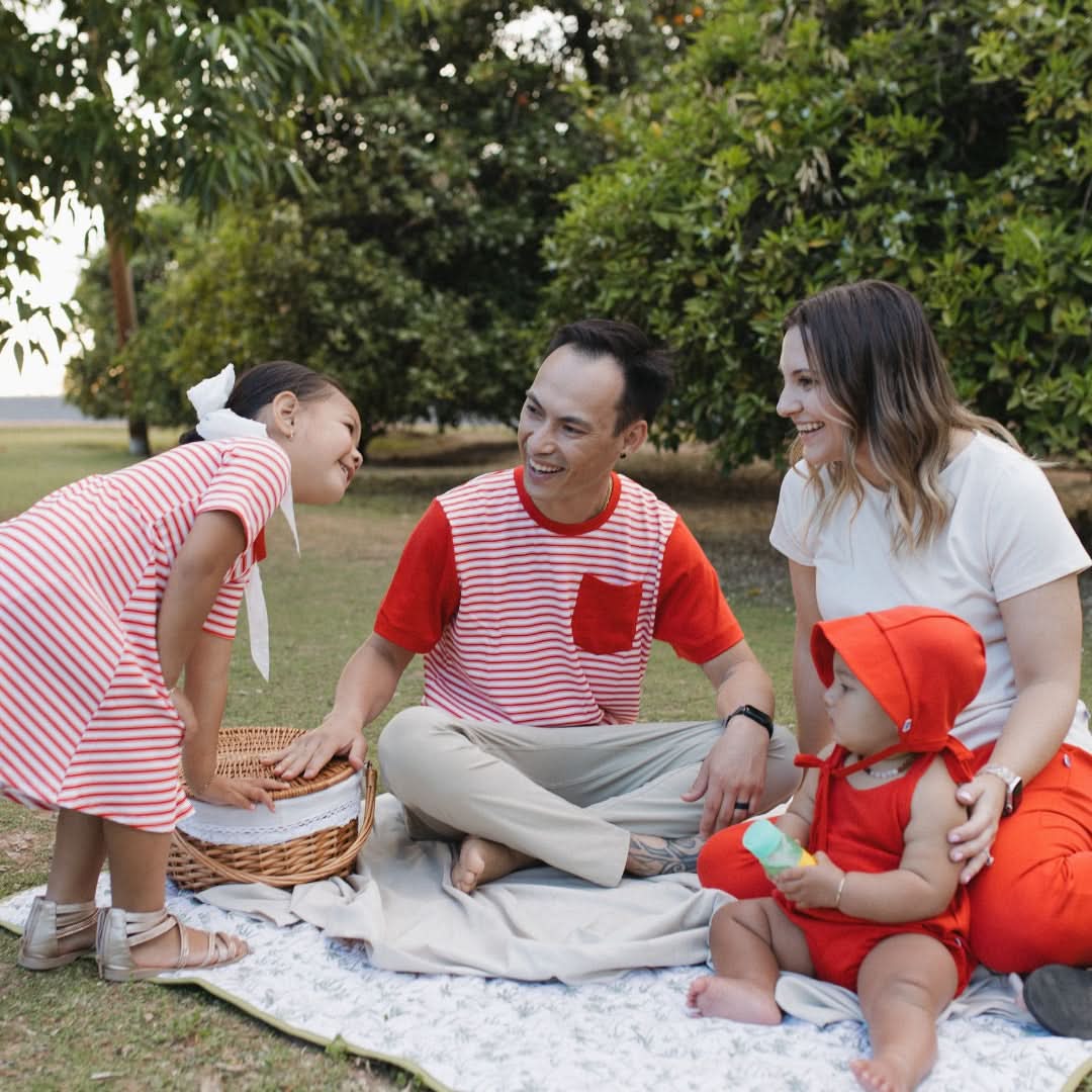 Adult Unisex Bamboo Pocket T-shirt | Berry Stripe - Image 3