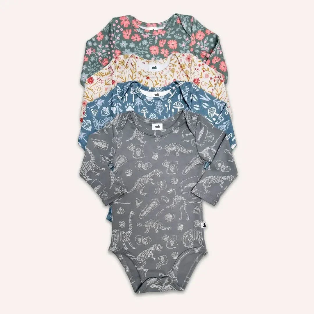 Baby Long-Sleeve Bamboo Onesie | Prints - Image 3