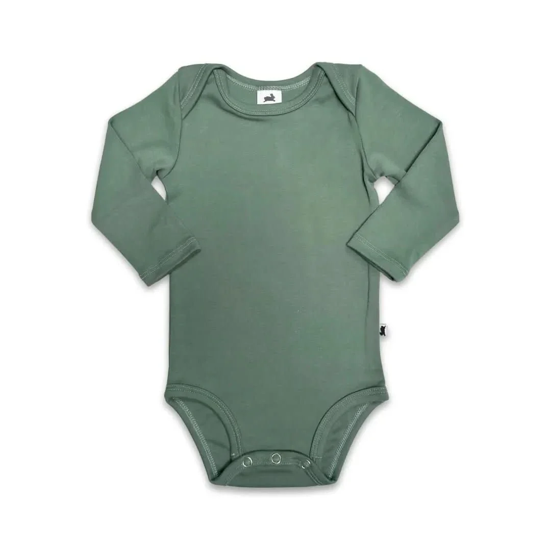 Baby Long-Sleeve Bamboo Onesie | Solid Colours - Image 10