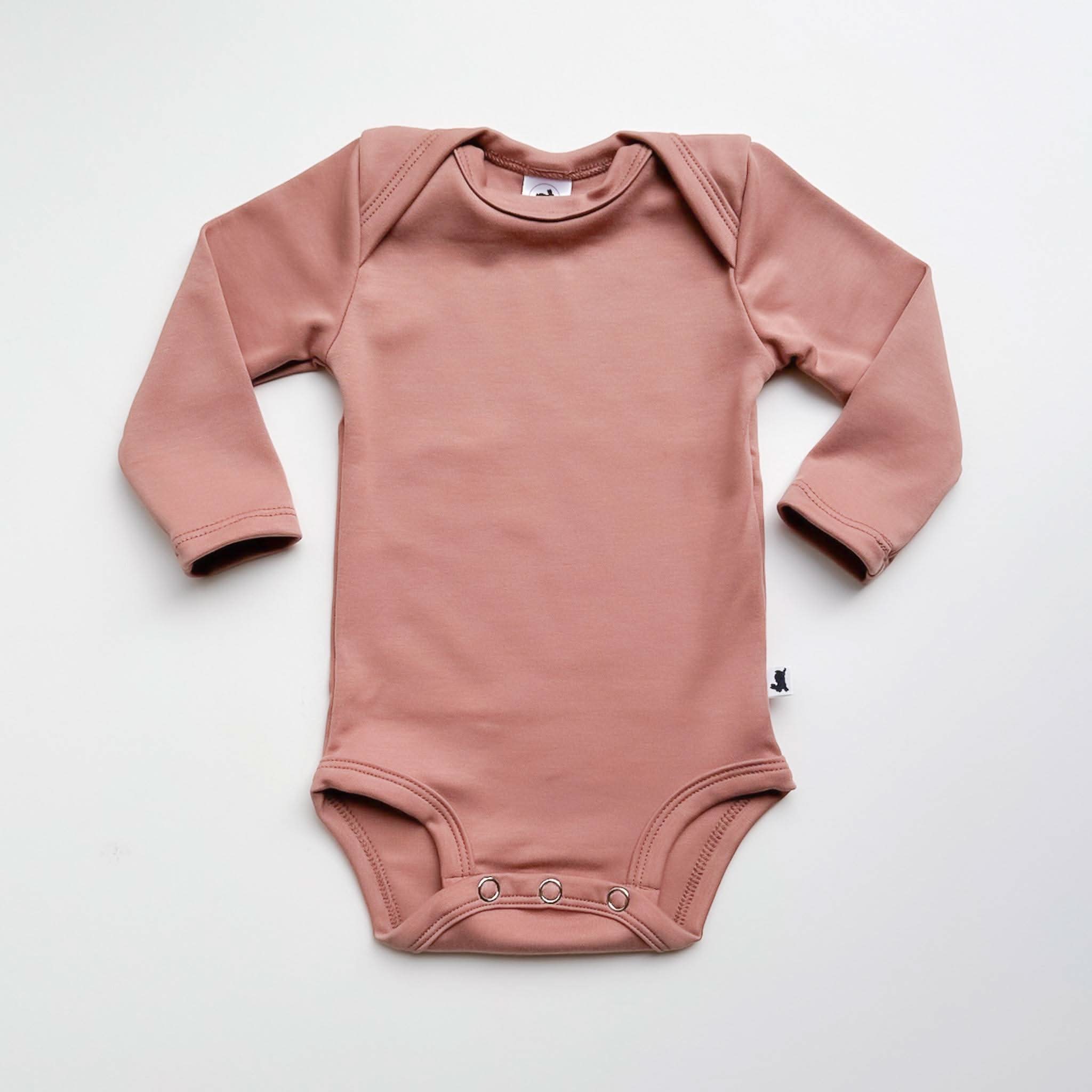 Baby Long-Sleeve Bamboo Onesie | Solid Colours - Image 11