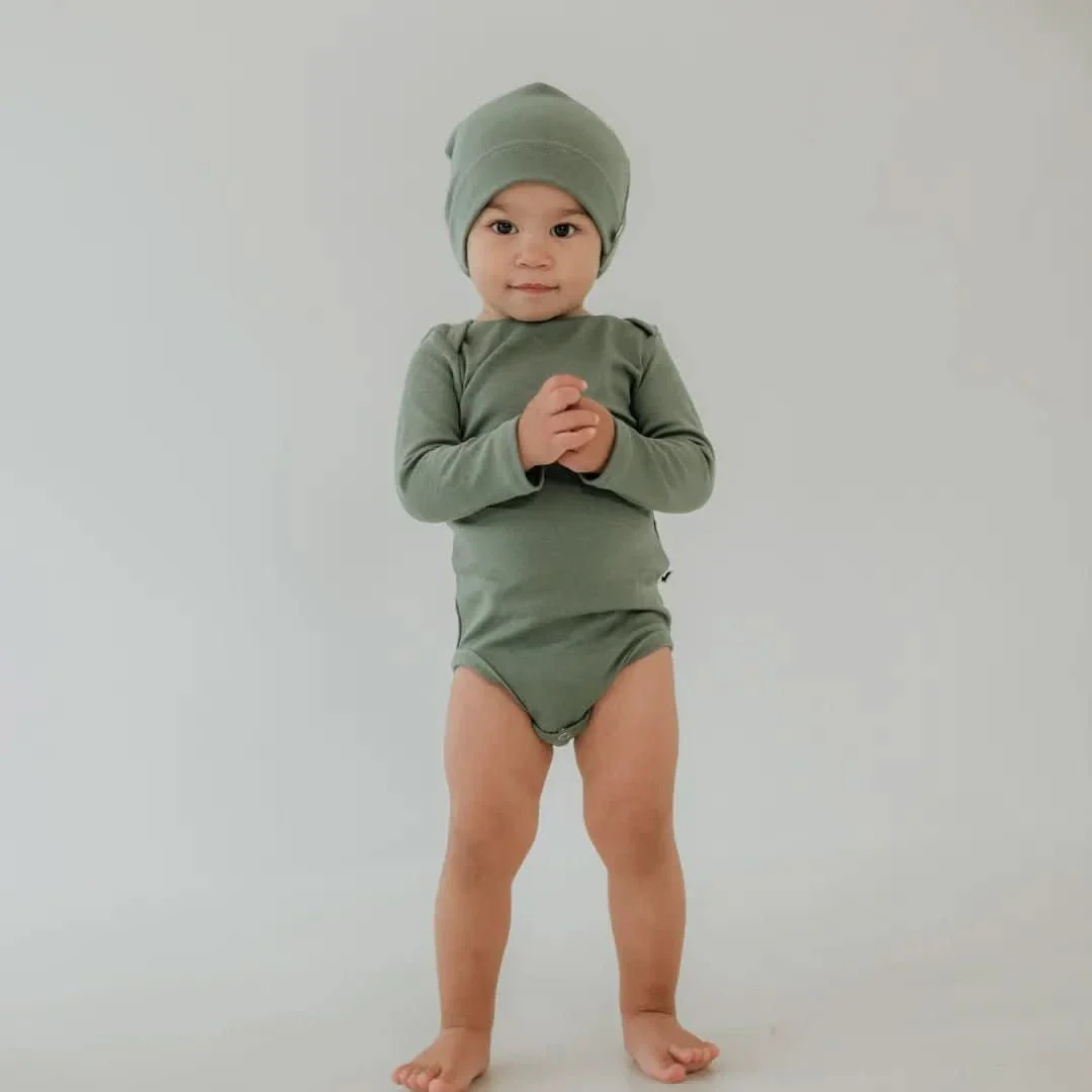 Baby Long-Sleeve Bamboo Onesie | Solid Colours - Image 3