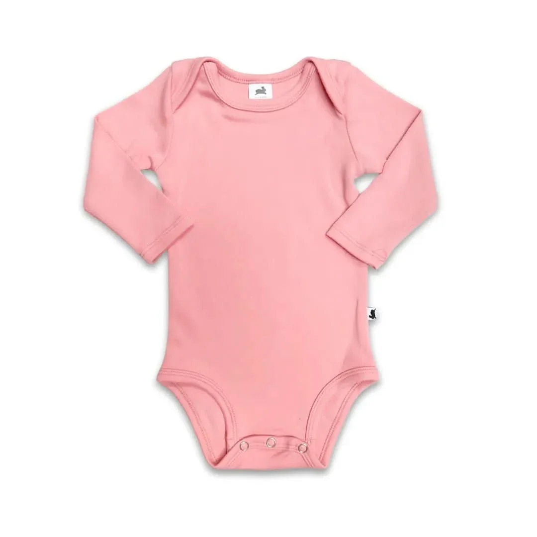 Baby Long-Sleeve Bamboo Onesie | Solid Colours - Image 8