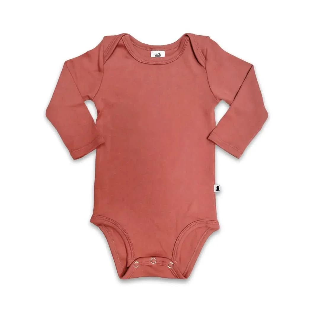 Baby Long-Sleeve Bamboo Onesie | Solid Colours - Image 9