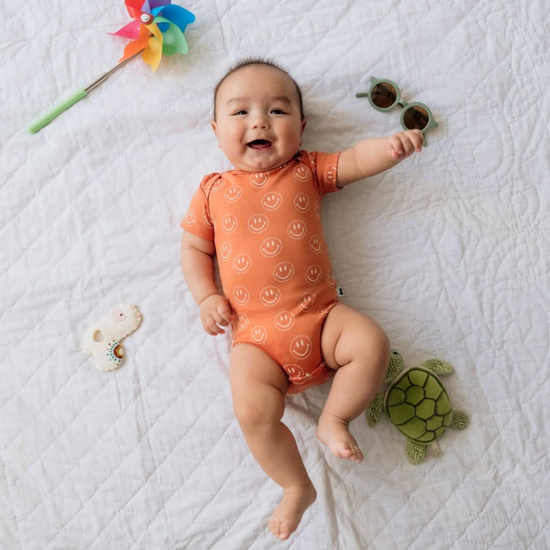 Baby Short Sleeve Bamboo Onesie — Last Call - Image 4