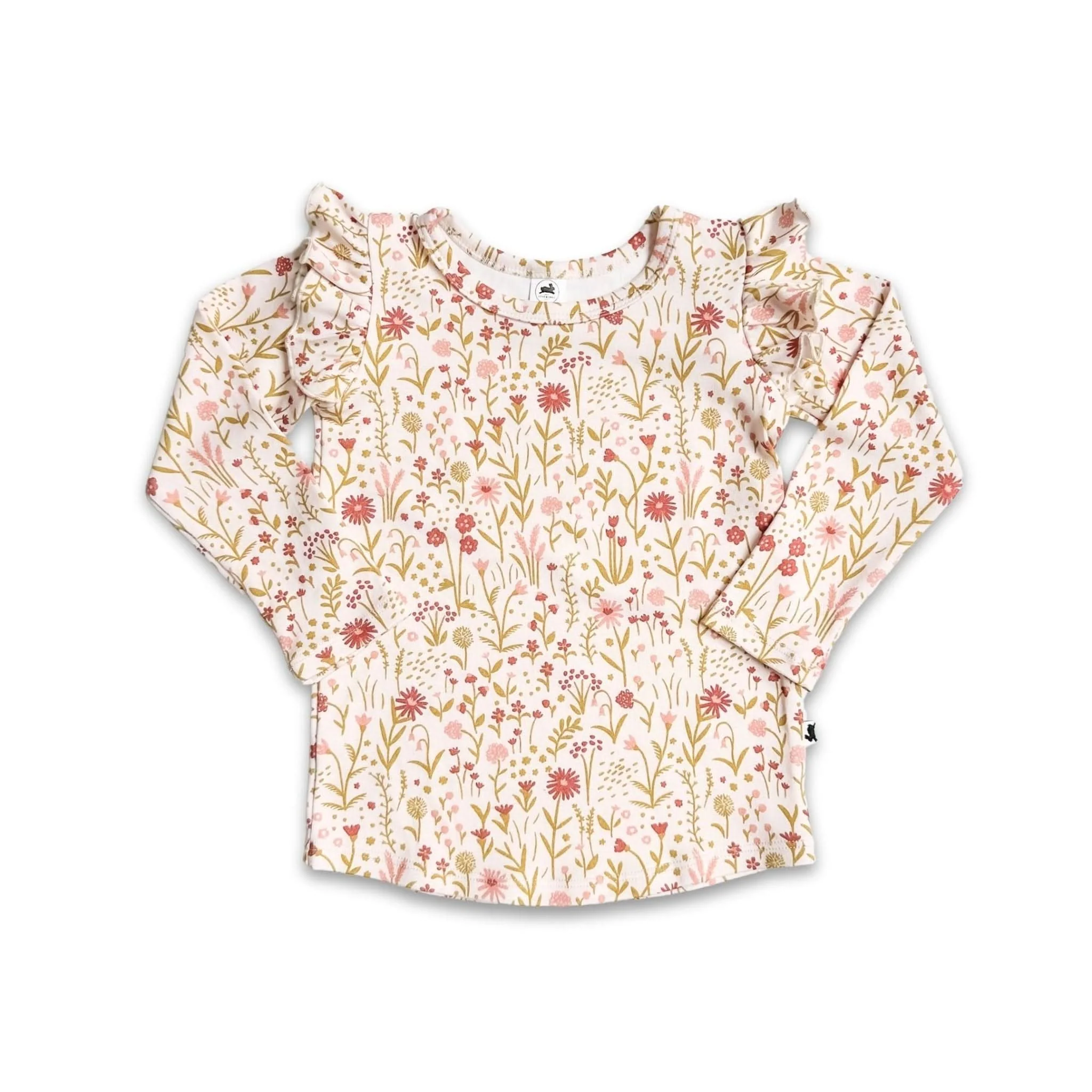 Baby/Kids' Bamboo Ruffle Shoulder Long Sleeve Shirt — Last Call - Image 5