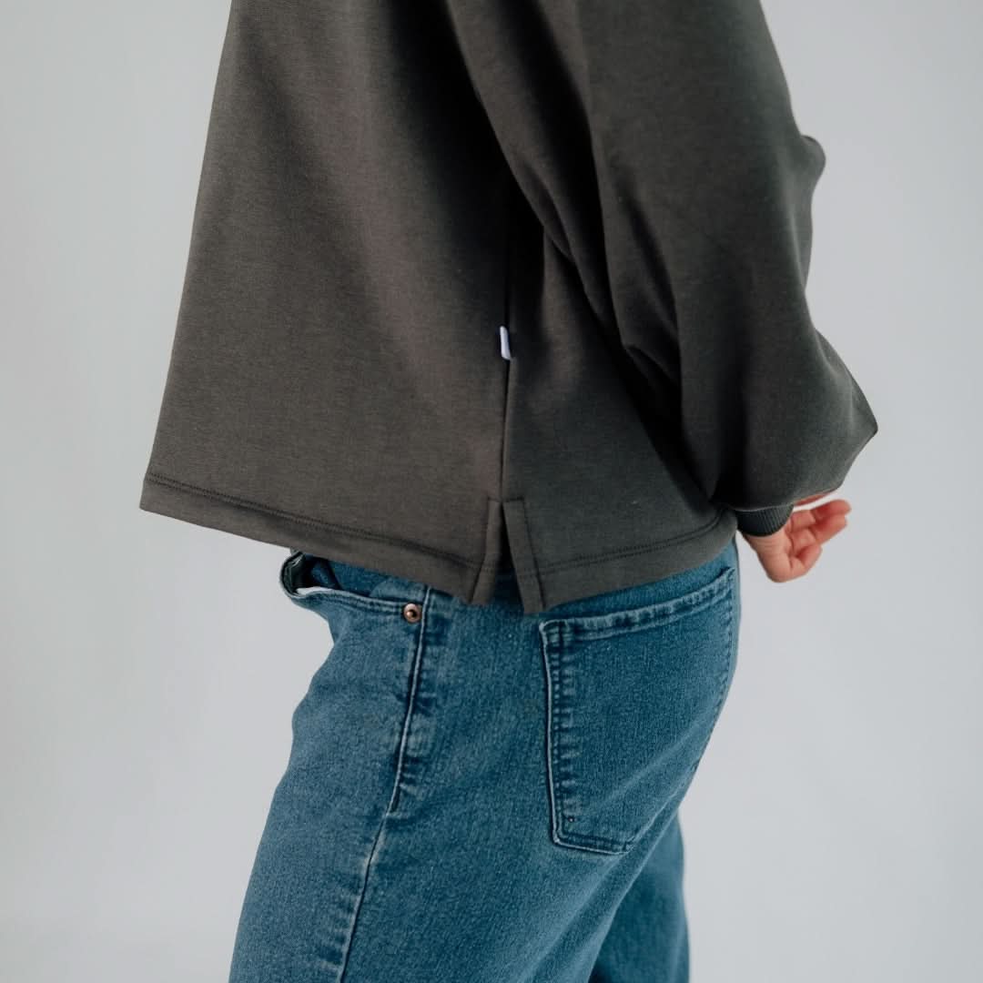 Ladies' Bamboo Fleece Cropped Pullover — Last Call - Image 3