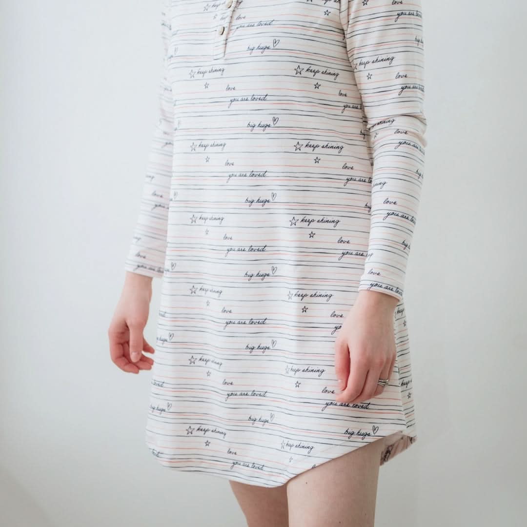 Ladies Bamboo Long-Sleeve Housedress | Love Story - Image 3