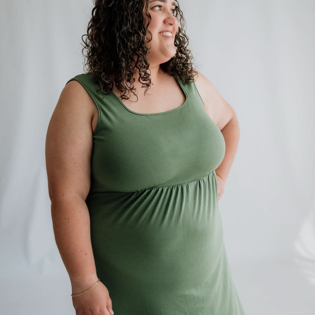 Ladies' Bamboo Square Neck Midi Dress — Last Call - Image 3