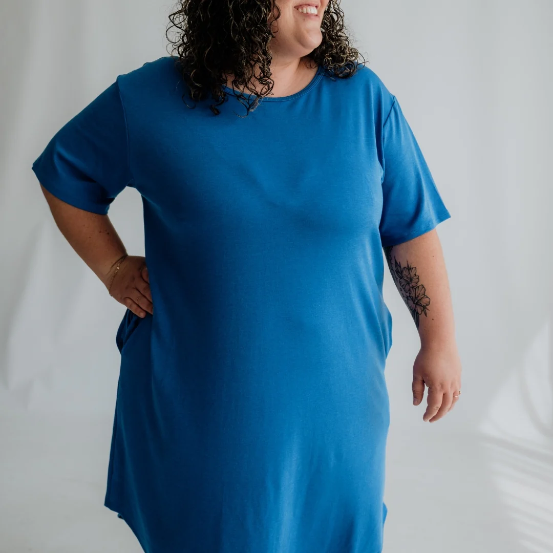 Ladies' Bamboo Winslow Dress | Classic Blue - Image 3