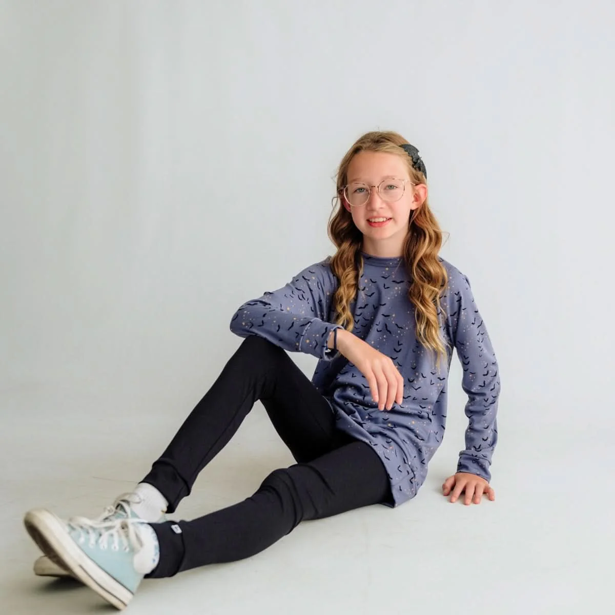 Youth Bamboo Raglan Pullover | Batty Twilight - Image 3